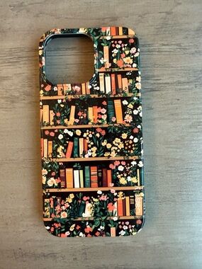 Floral Bookshelf Phone Case - Black